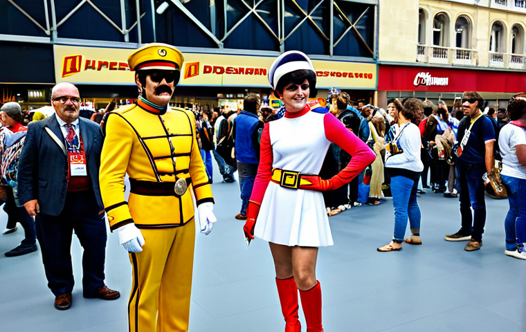 Vintage Flashman Cosplay**

"A cosplayer dressed in a retro Flashman costume, reminiscent of the 1980s TV show, vibrant colors, classic design, attending a French Comic Con, fans in the background, safe for work, fully clothed, appropriate attire, professional quality, perfect anatomy, natural proportions, family-friendly."

**